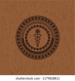 medical marijuana icon inside wood signboards