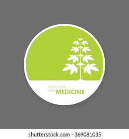 Medical marijuana label decign vector.
