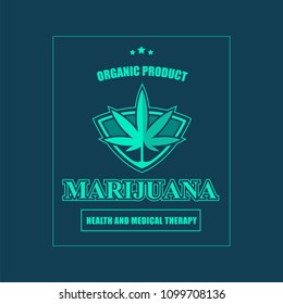 Medical marijuana label. Vector graphic.