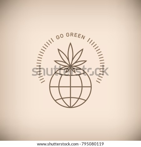 Medical marijuana leaf brown emblem
