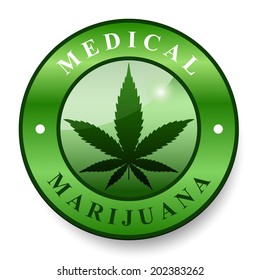 Medical marijuana leaf emblem. 
