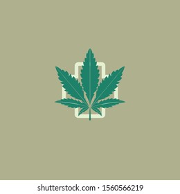 Medical Marijuana leaf vector logo design template