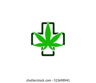 Medical Marijuana Logo Design Template Element