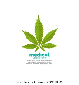 Medical marijuana logo design vector template