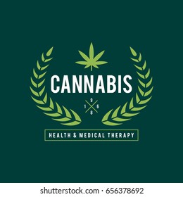 Medical marijuana in retro style, vector illustration