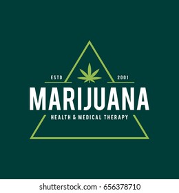Medical marijuana in retro style, vector illustration