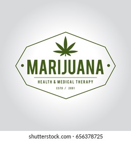 Medical marijuana in retro style, vector illustration