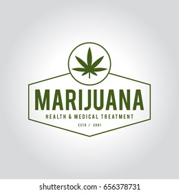 Medical marijuana in retro style, vector illustration