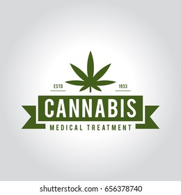 Medical marijuana in retro style, vector illustration