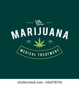 Medical marijuana in retro style, vector illustration
