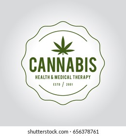 Medical marijuana in retro style, vector illustration