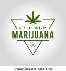 Medical marijuana in retro style, vector illustration
