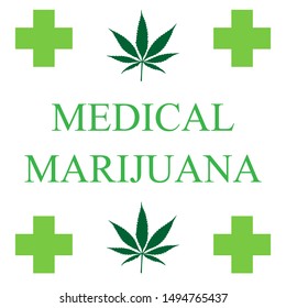 Medical marijuana vector white background