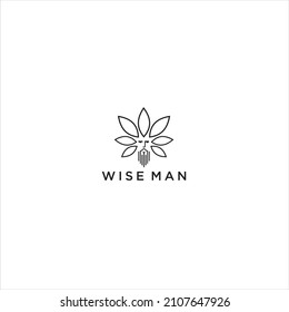 Medizinische Marihuana und Weiß-Mann-Vektorgrafik-Logo 