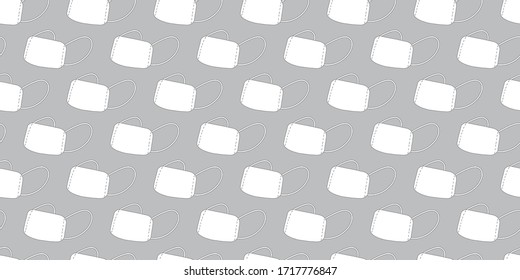 Medical mask background. Seamless pattern. Vector.