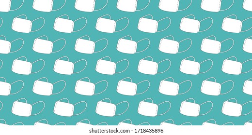Medical mask background. Seamless pattern. Vector.