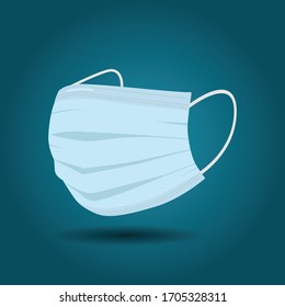 Medical mask with blue background