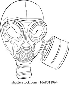 Medical mask contour sketch icon