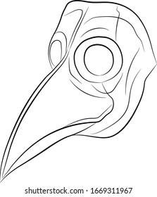 Medical mask contour sketch icon