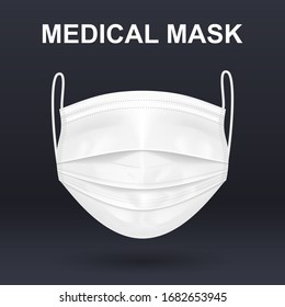 Medical mask. Coronavirus, Virus protection. Face mask for nurse or doctor Vector EPS 10