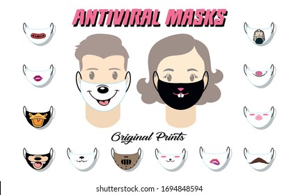 Medical Mask Designs Funny Prints Antiviral Set