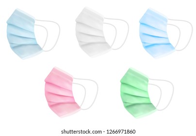 medical mask for doctors and patients, builders and painters. vector illustration