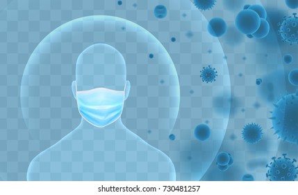 medical mask for doctors and patients, builders and painters. vector illustration