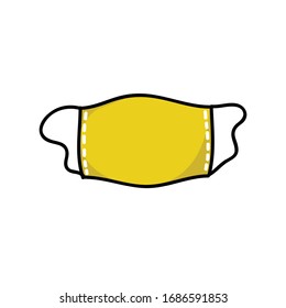 medical mask doodle icon, vector illustration