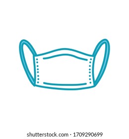 medical mask doodle icon, vector illustration