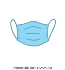 medical mask doodle icon, vector illustration