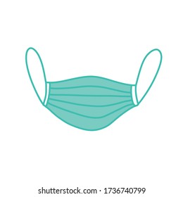 medical mask doodle icon, vector illustration