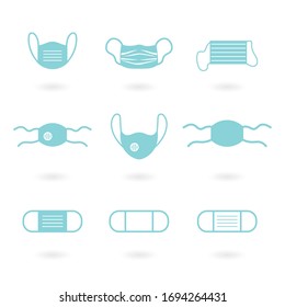 Medical mask. ector illustration on white background