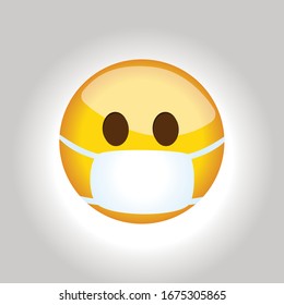 Medical Mask Emoji. Doctor Virus Protection.