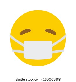 Medical mask emoji vector emoticon simple