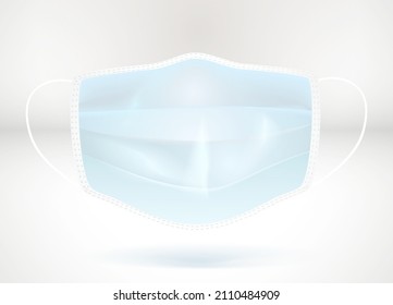 Medical mask. Facial, surgical, breathing, respiratory protective mask. Protection against viruses and bacteria. Personal hygiene subject. Fashion accessory. Contemporary representation. Vector