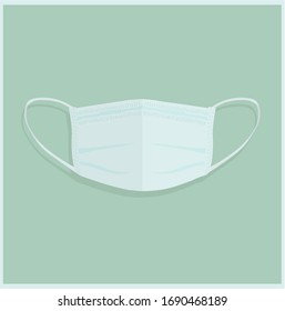 Medical mask with flat background.