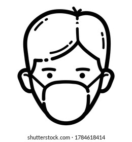 Medical Mask Flat Icon Isolated On White Background