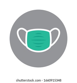 Icono de vector plano de máscara médica