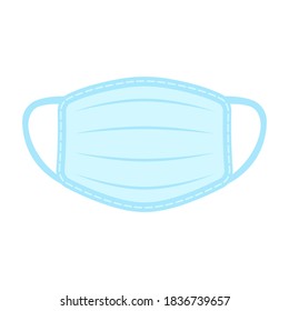 Medical mask icon. Colored silhouette. Front view. Vector flat graphic illustration. The isolated object on a white background. Isolate.