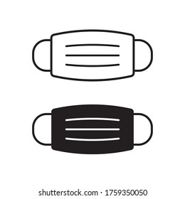 Medical Mask Icon. Dentist Mask Linear Icon