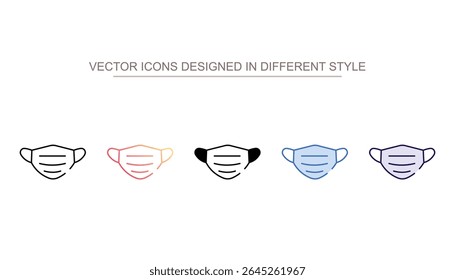 Medical mask icon design with white background stock illustration