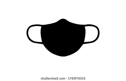 Medical mask icon fabric on face for doctors vector image