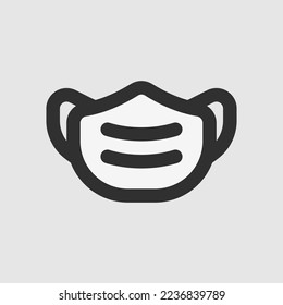 Medical mask icon in filled line style about laboratory, use for website mobile app presentation