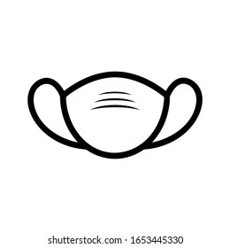 Medical mask icon. Flat vector illustration face mask against the coronaviridae in black