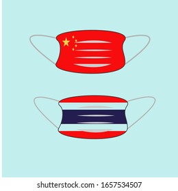 Medical mask icon isolated cartoon line vector, flu virus epidemic prevention.