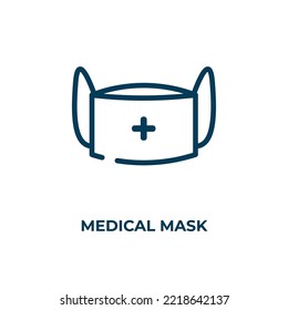 Medical mask icon. Linear vector illustration. Outline medical mask icon vector. Thin line symbol for use on web and mobile apps, logo, print media.