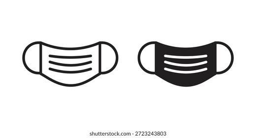Medizinische Maske Symbol Kontur und solides Vektorzeichen, lineare Piktogramme