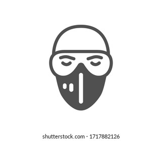 Medical mask icon. Safety breathing respiratory mask sign. Coronavirus face protection glasses symbol. Classic flat style. Quality design element. Simple medical mask icon. Vector