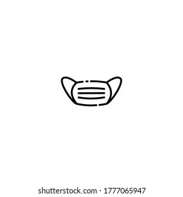 Medical mask icon. Simple vector illustration of mask for protection