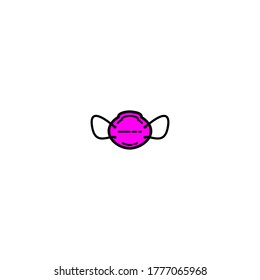 Medical mask icon. Simple vector illustration of mask for protection
